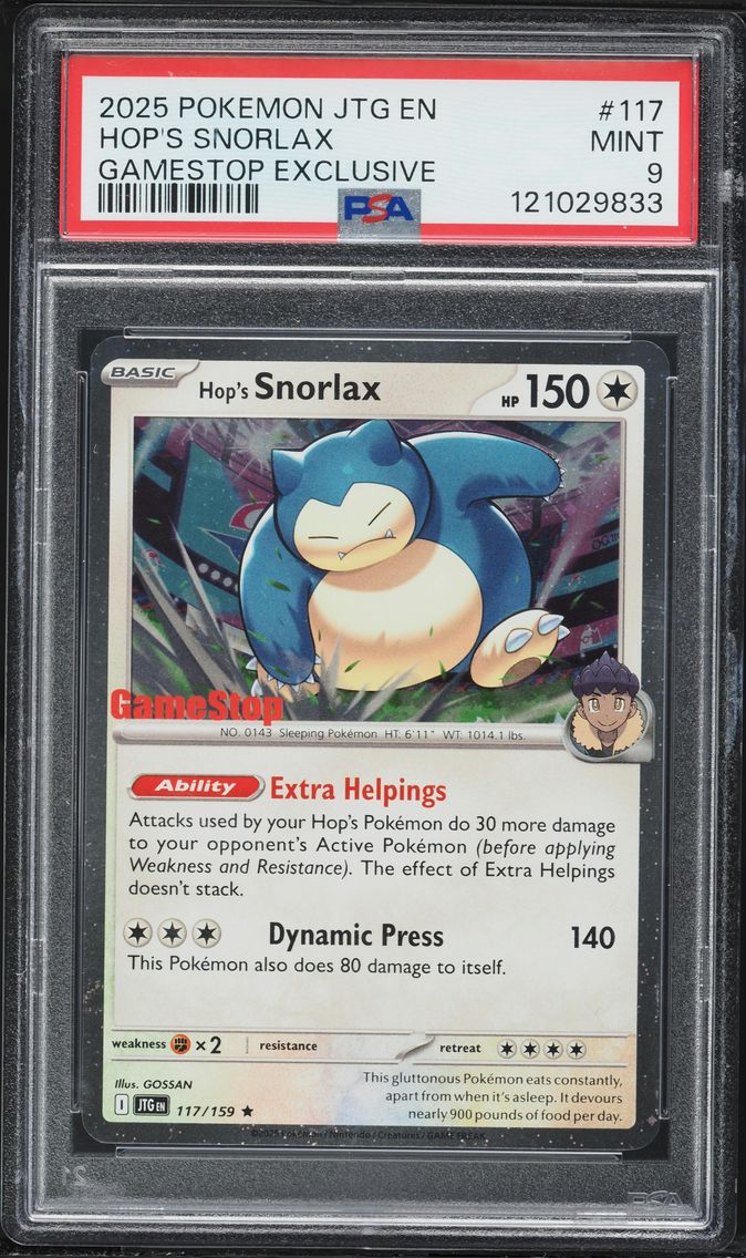 2025 #117 Hop's Snorlax PSA 9 Jtg EN-Journey Together Pokemon